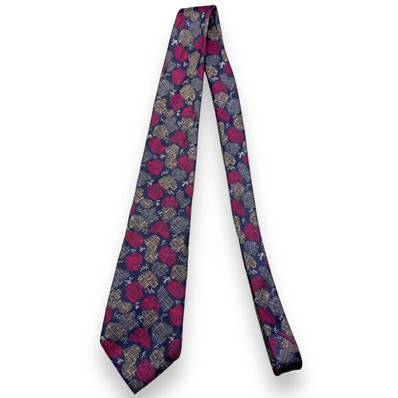Enrico Coveri Mens Vintage Silk Dress Tie Made in Italy Abstract Floral 59" 3.5" - Picture 2 of 10